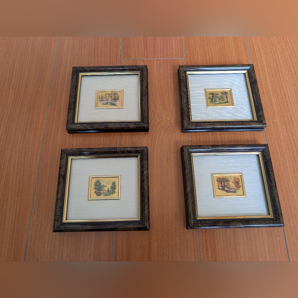Set of Four Framed Nature Four Seasons Prints